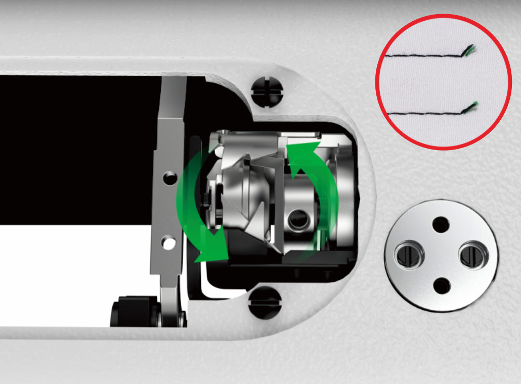 双刀同步，线头更短