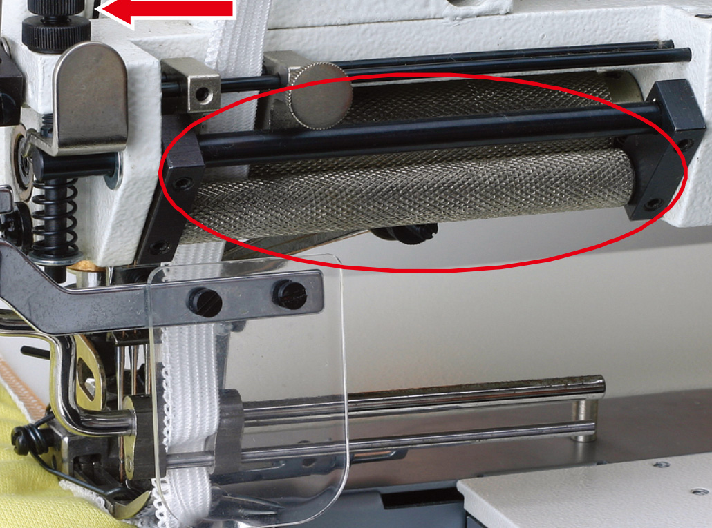 送料滚轮保证松紧带适当可调